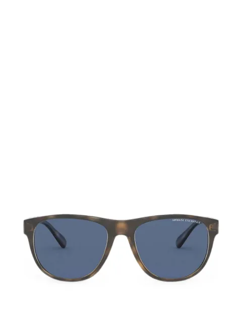 Armani Exchange tortoiseshell-effect round-frame sunglasses