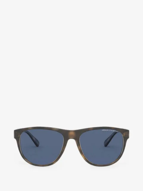 Armani Exchange lentes de sol con armazón redonda estilo carey
