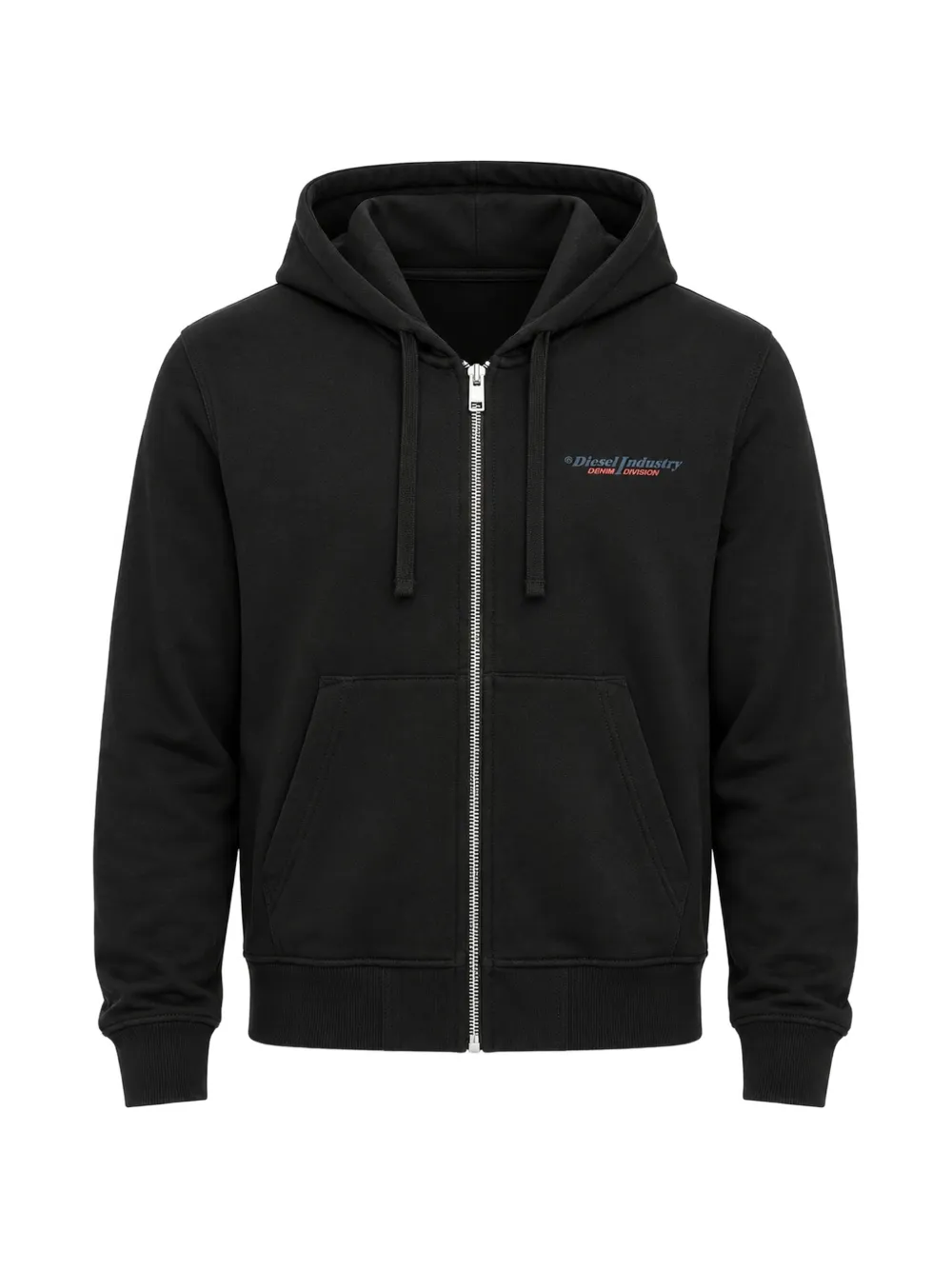 Diesel logo-print zip-up hoodie - Schwarz