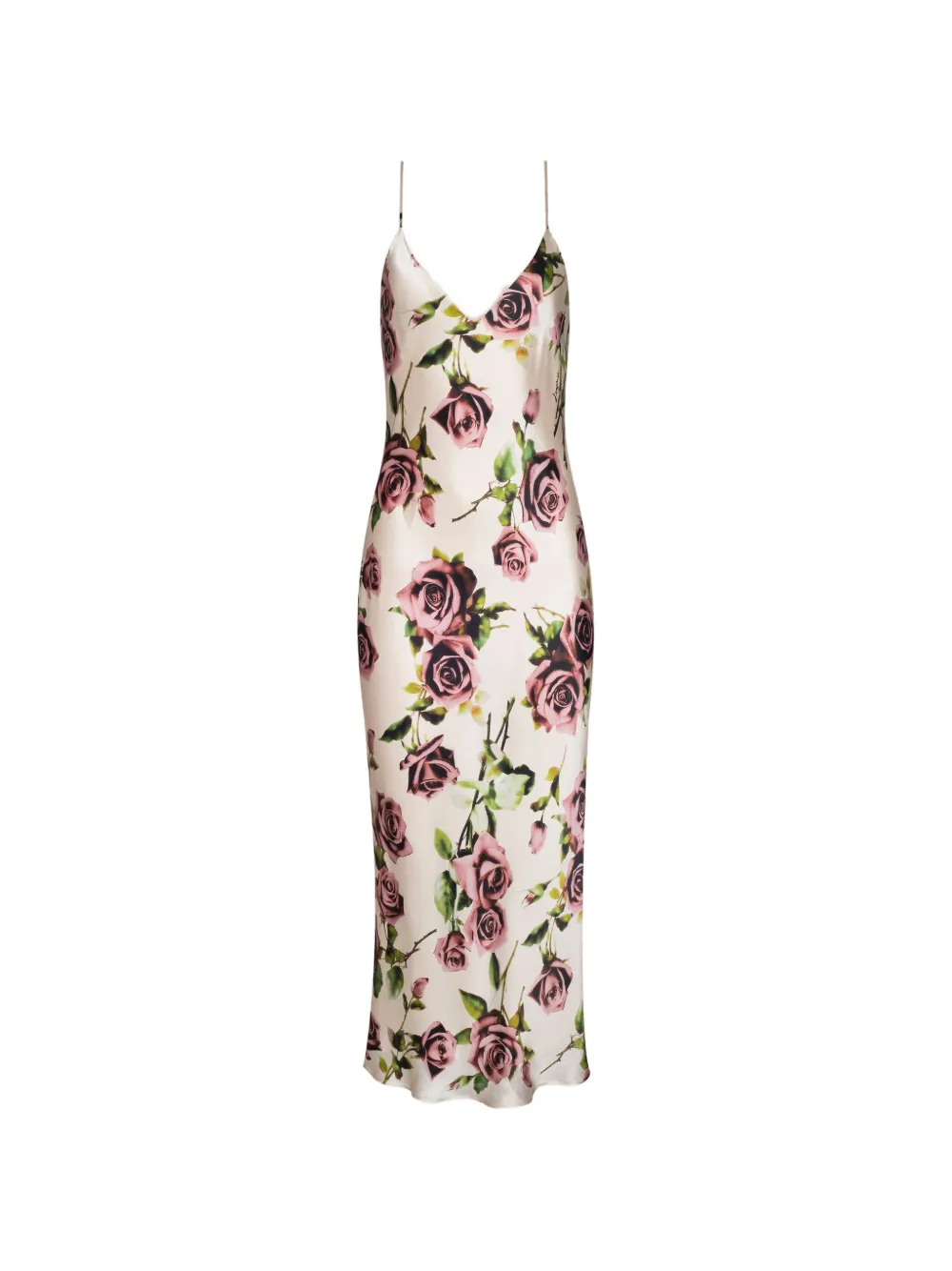 L'Agence Seridie floral-print slip midi dress - Toni neutri
