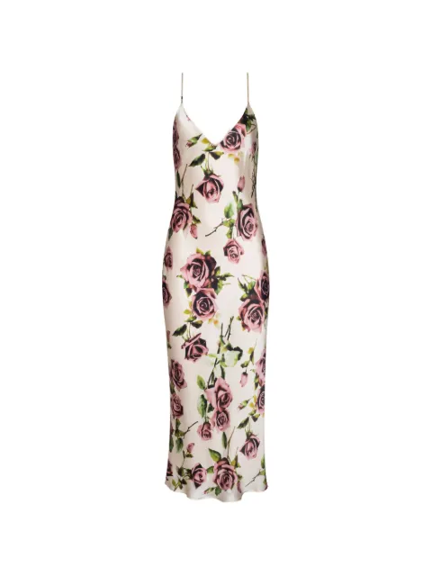 L'Agence Seridie floral-print slip midi dress