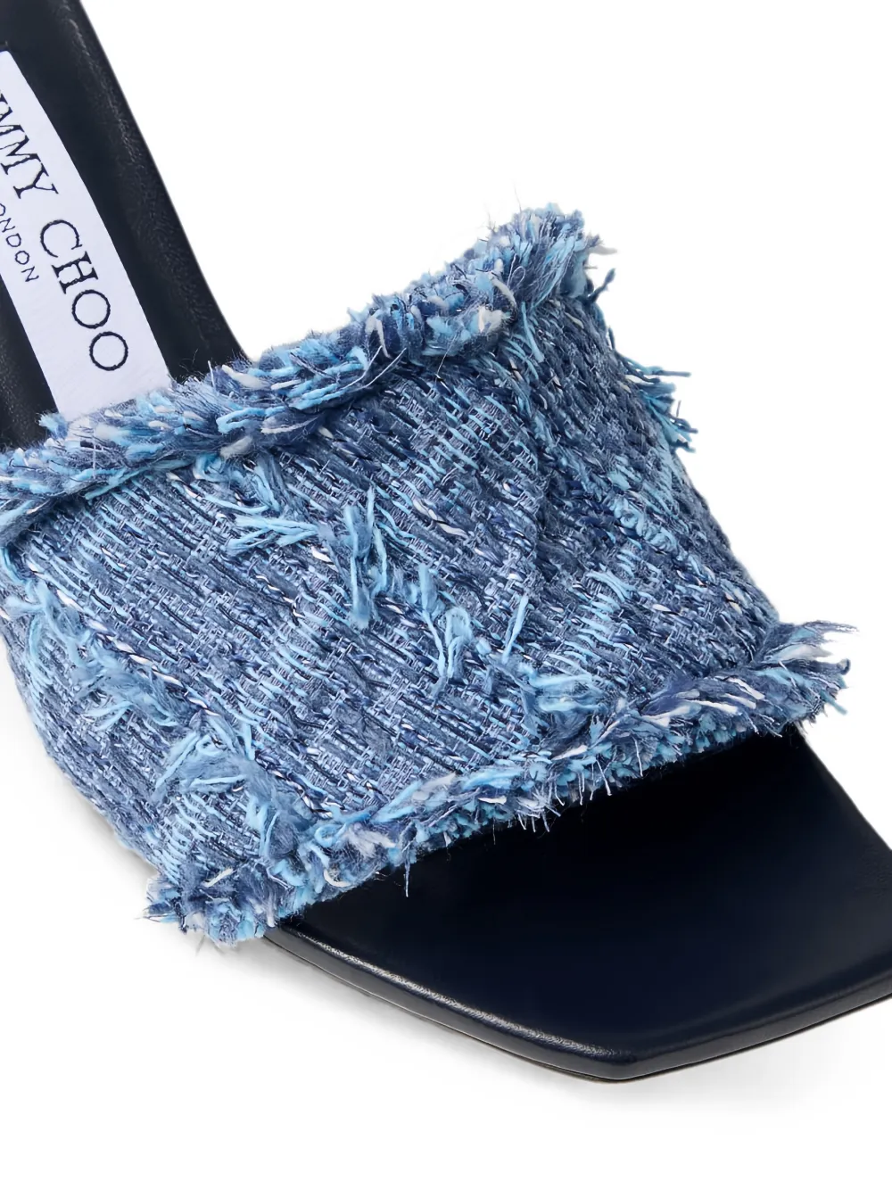 Jimmy Choo Alexia frayed denim sandals Blauw