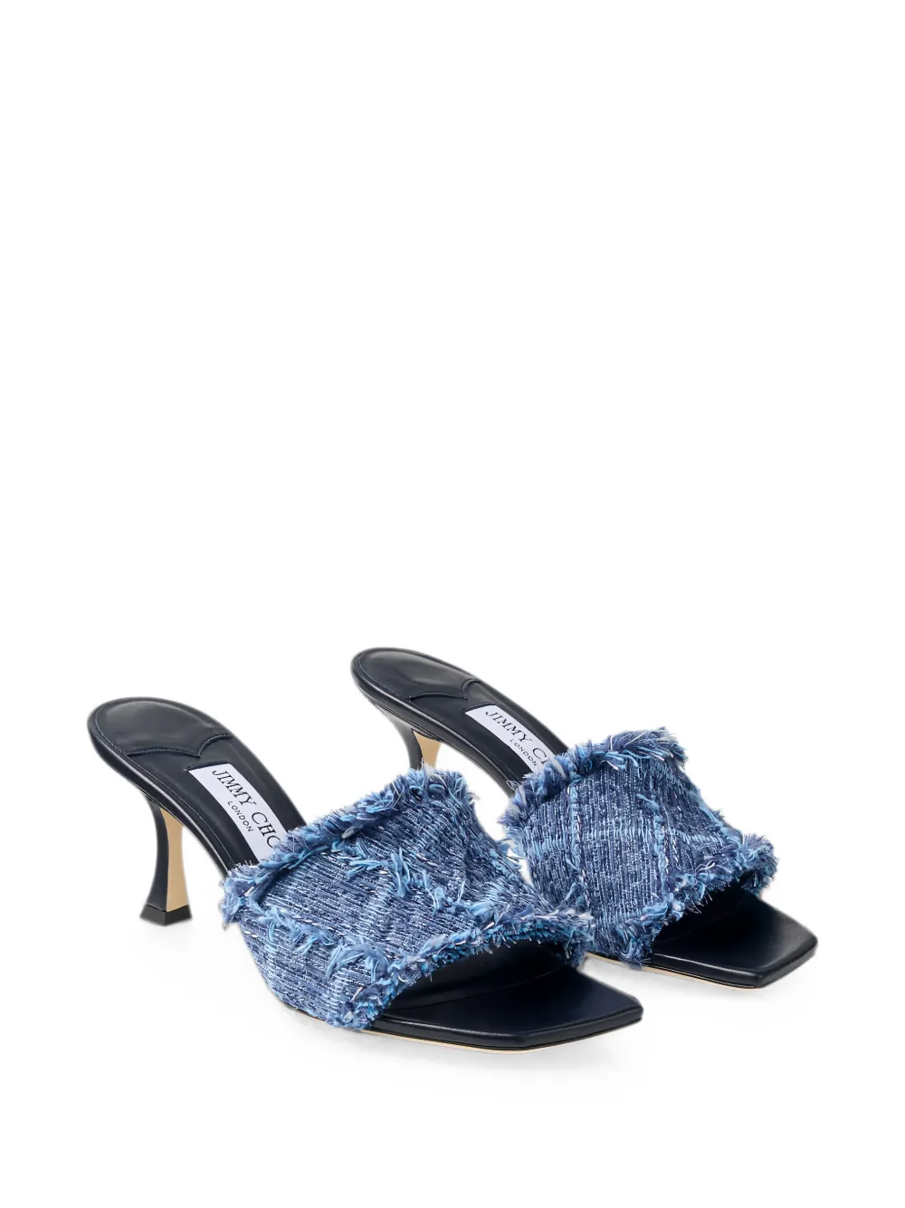 Jimmy Choo Alexia frayed denim sandals Blauw