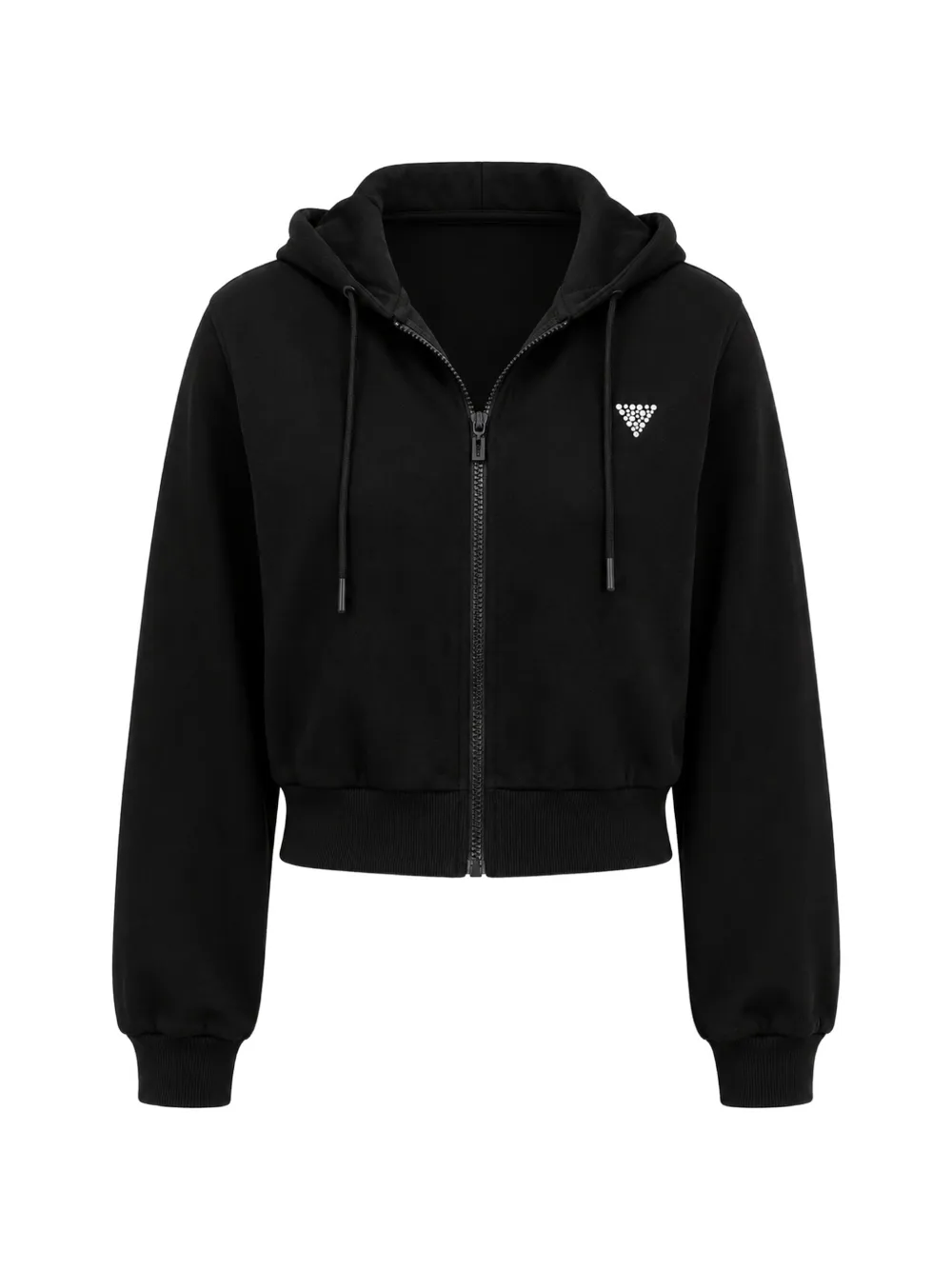 GUESS USA rhinestone-embellished zip-up hoodie - Nero