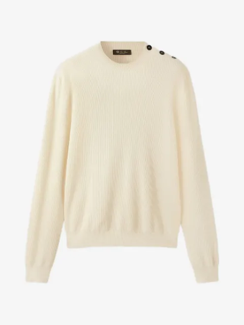 Loro Piana Sloop 纽扣细节罗纹毛衣