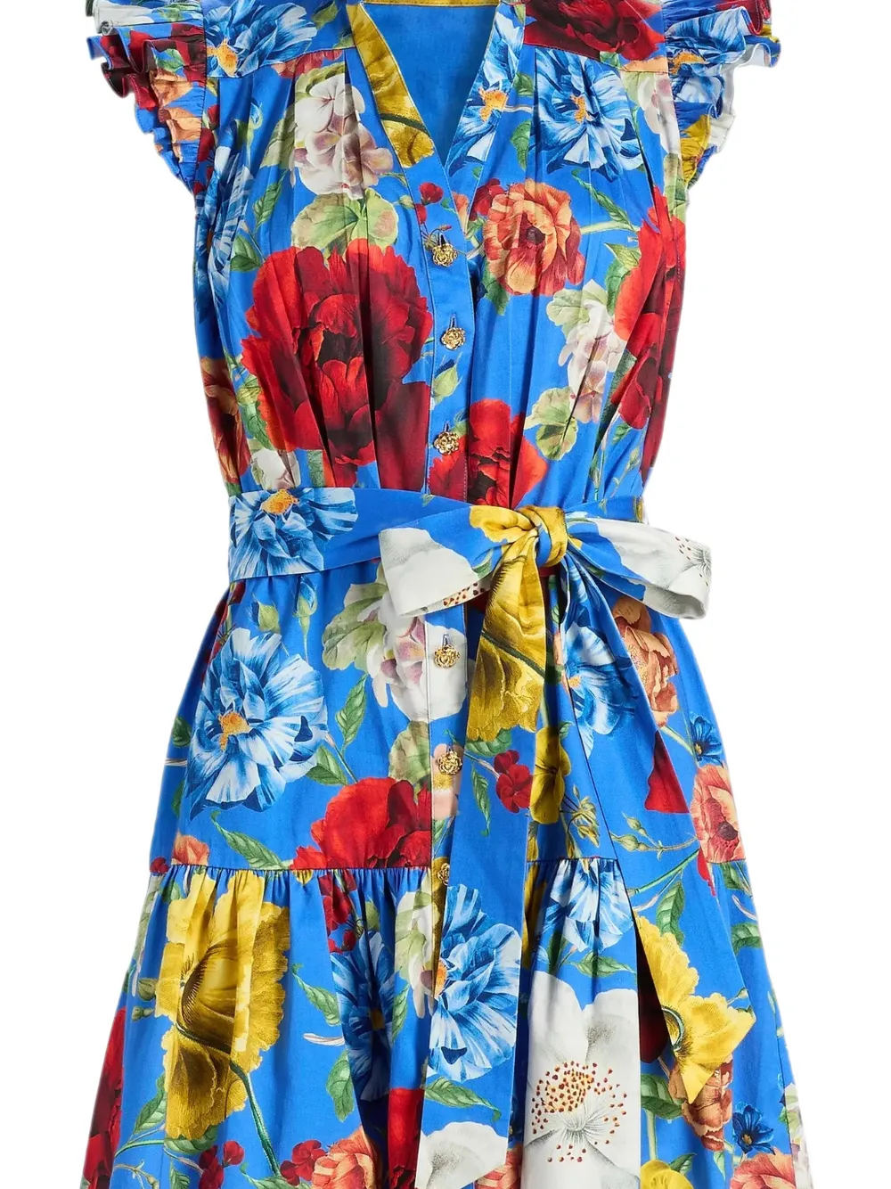 alice + olivia Cora gelaagde mini-jurk met fladdermouwen Blauw