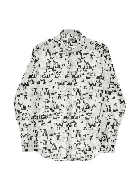 Corneliani camisa de algodón con monograma
