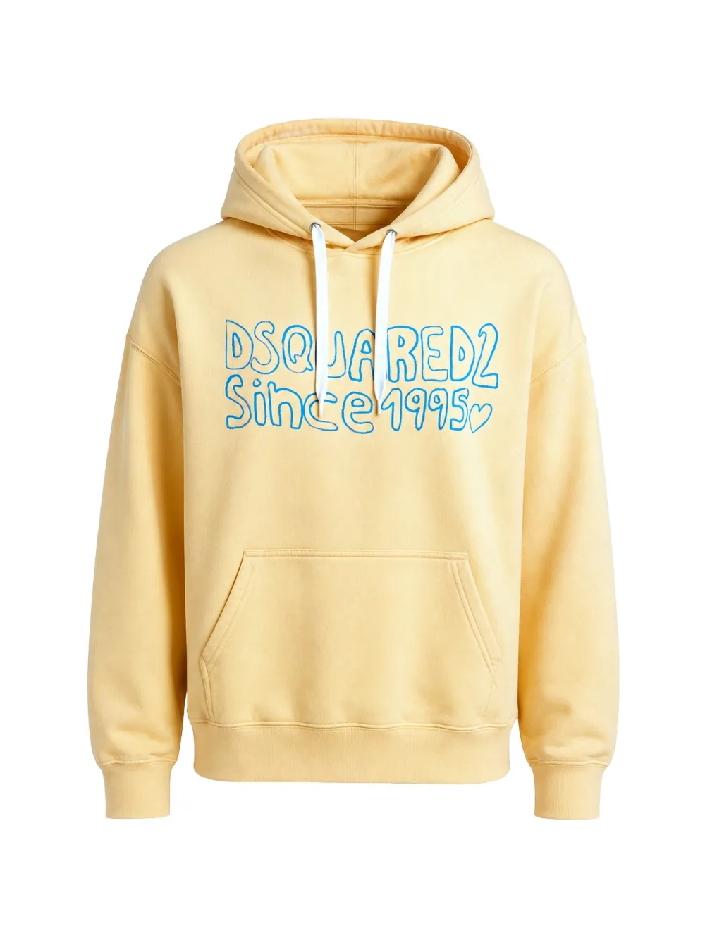 DSQUARED2 logo-print cotton hoodie - Gelb