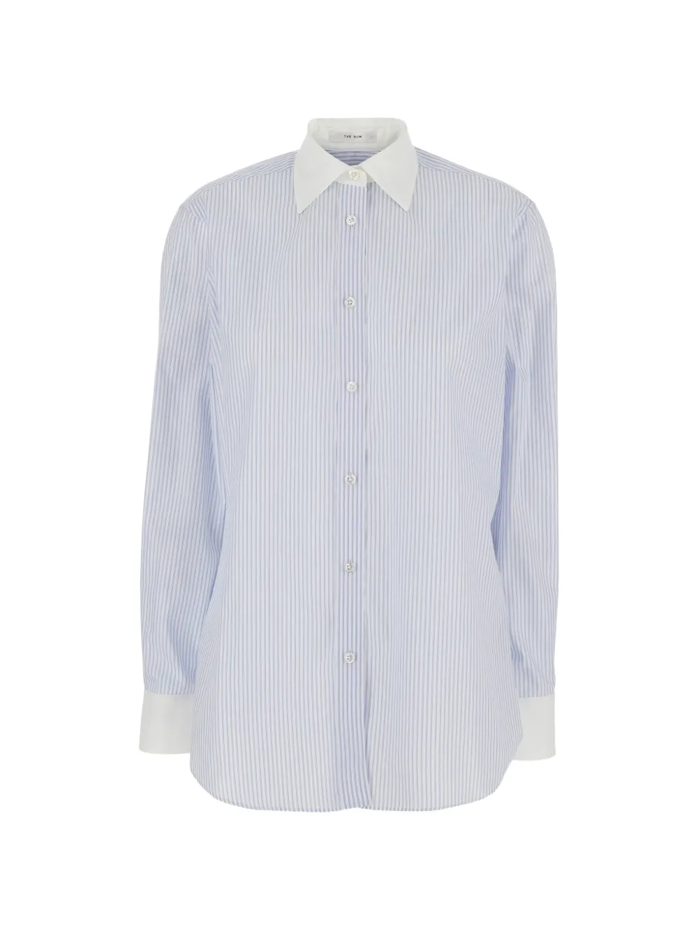 The Row striped contrast-detail shirt - Bianco