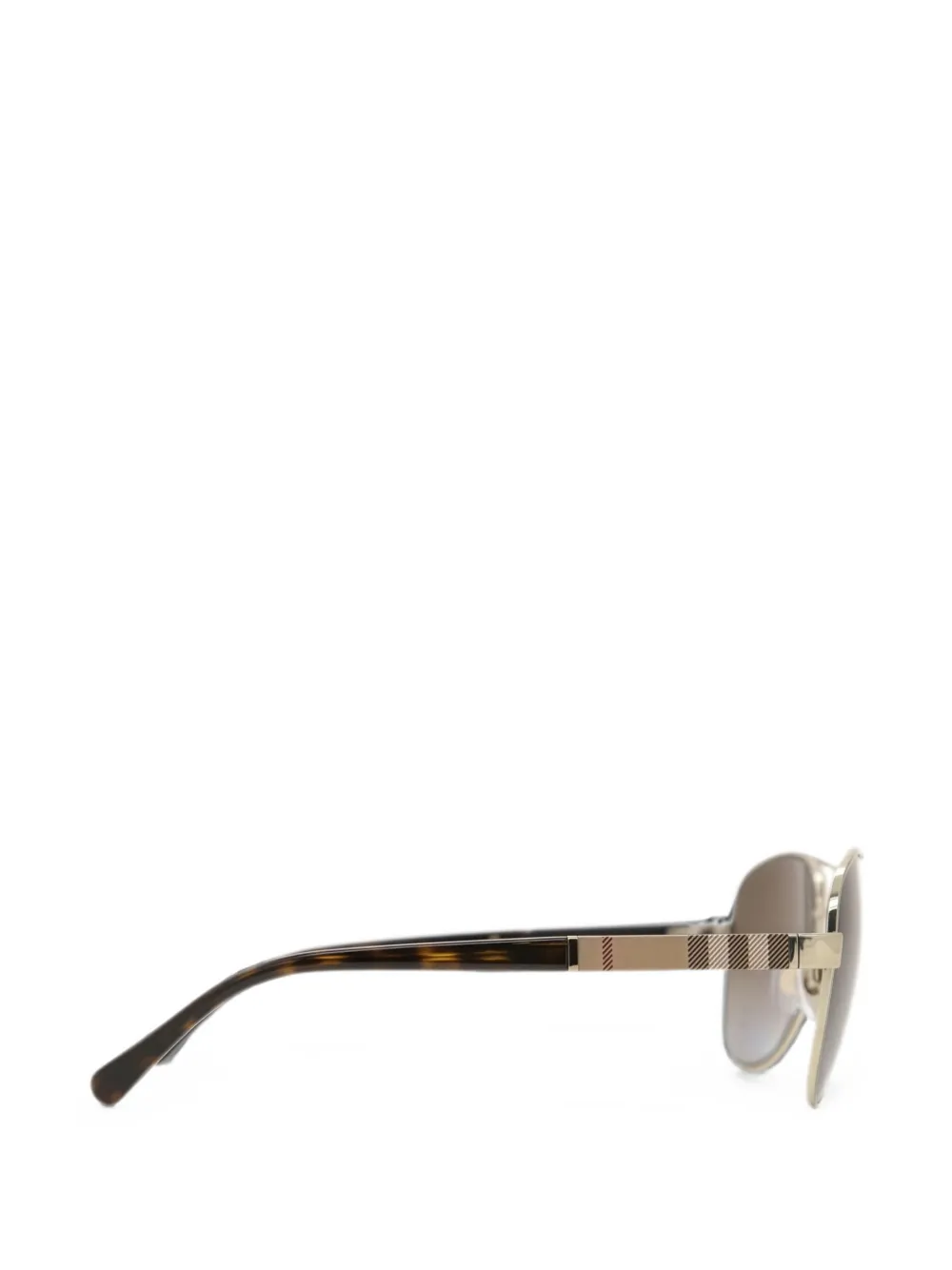Burberry Eyewear Geruite zonnebril met piloten montuur Goud