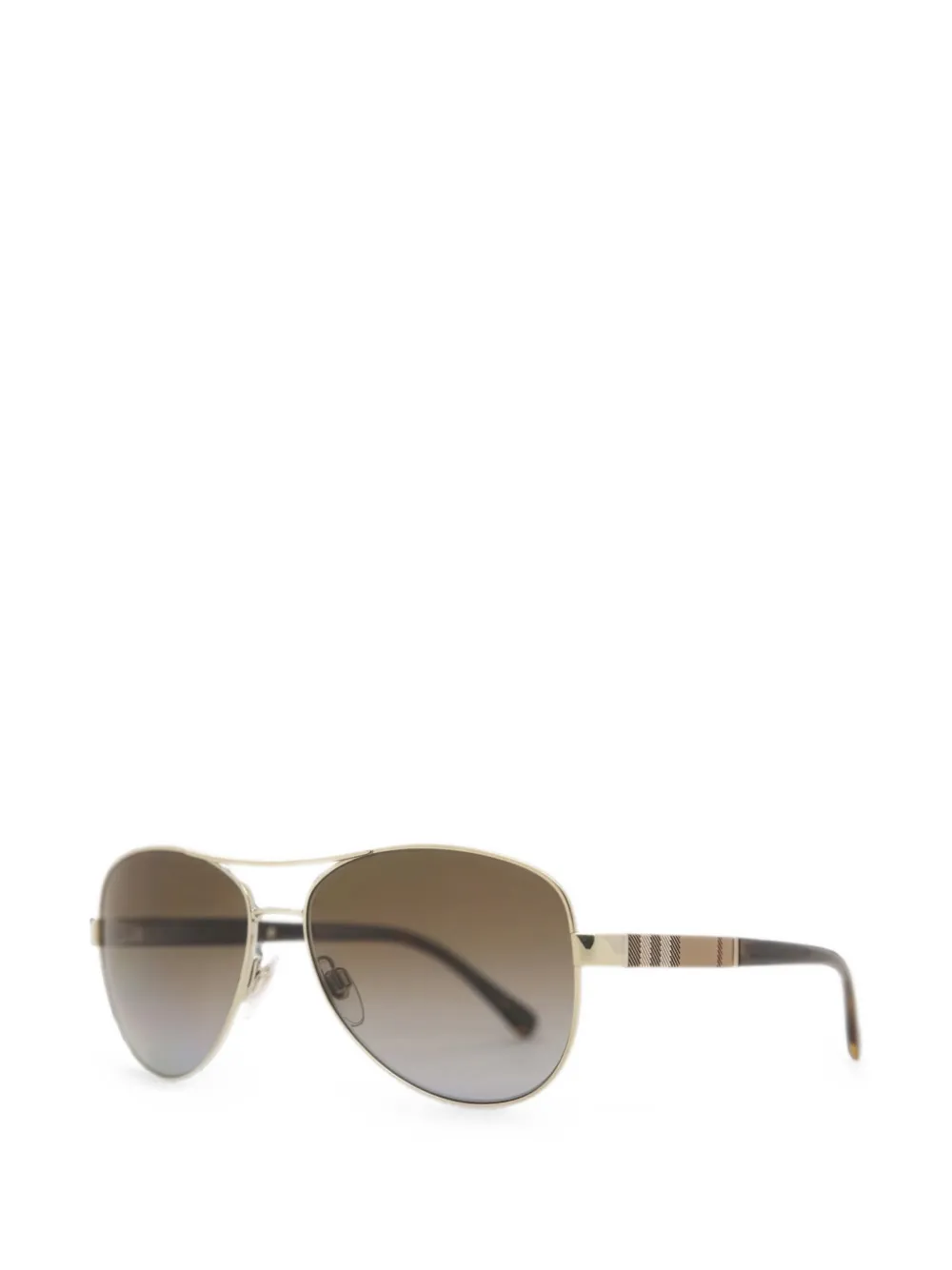 Burberry Eyewear Geruite zonnebril met piloten montuur Goud