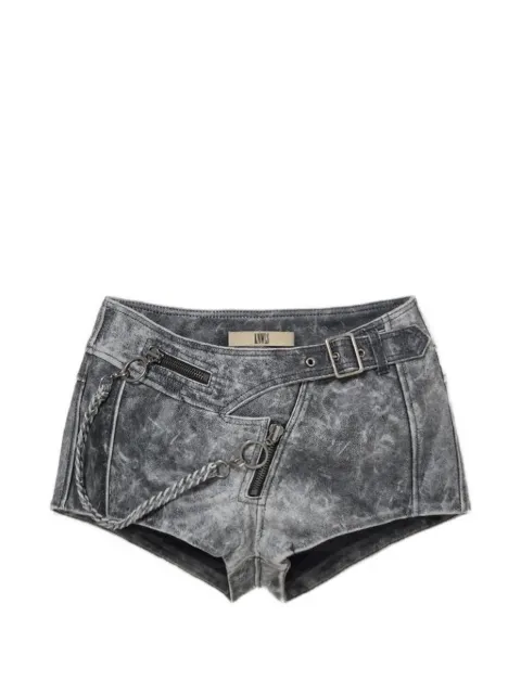 KNWLS distressed-effect chain-detail shorts