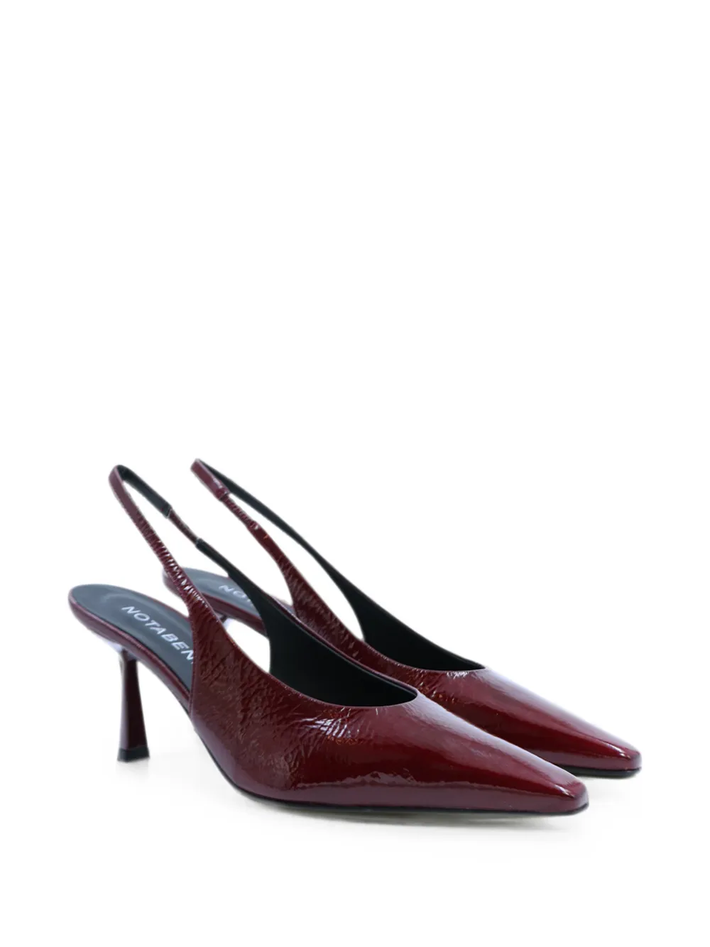 Notabene Emmely patent-finish slingback pumps Rood
