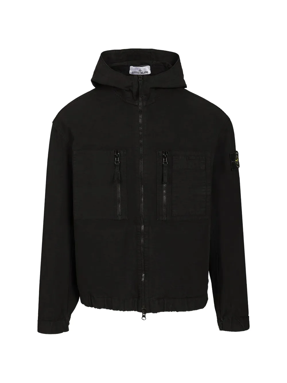 Stone Island logo-patch hooded jacket - Schwarz
