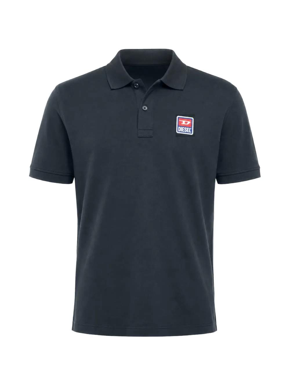 Diesel Smith logo-patch short-sleeve polo shirt - Blau