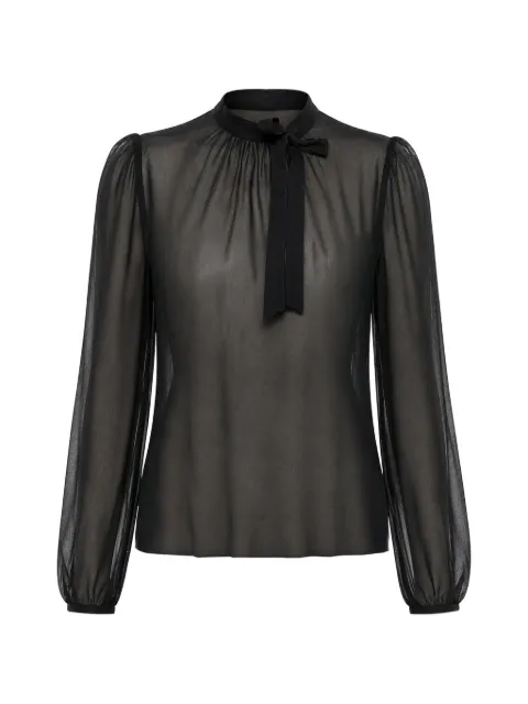 DSQUARED2 blusa translúcida con lazo en el cuello