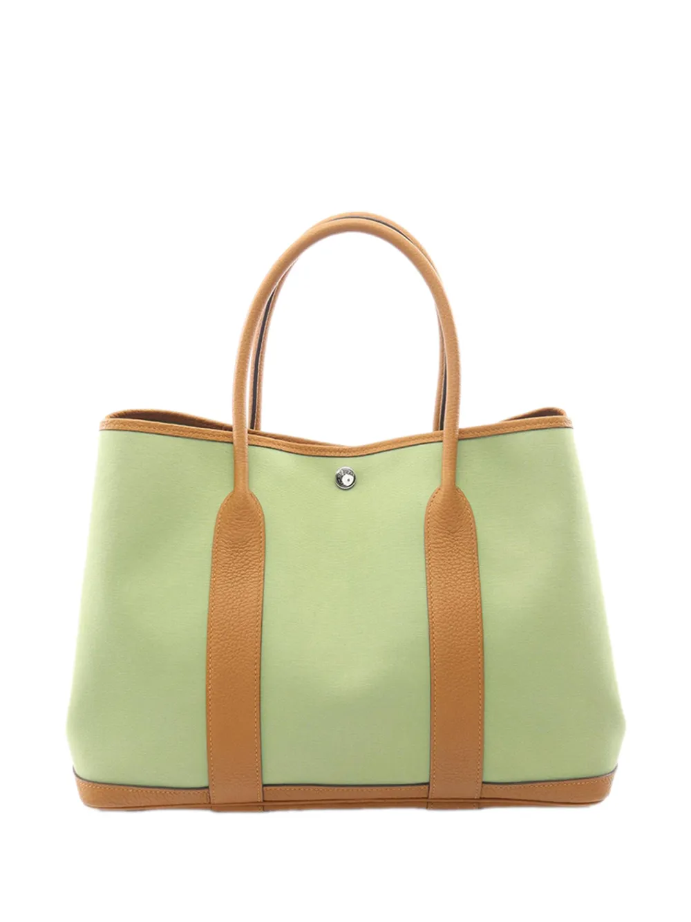 Pre-owned Hermes 2020 Toile And Negonda Garden Party 36 Tote Bag In Green