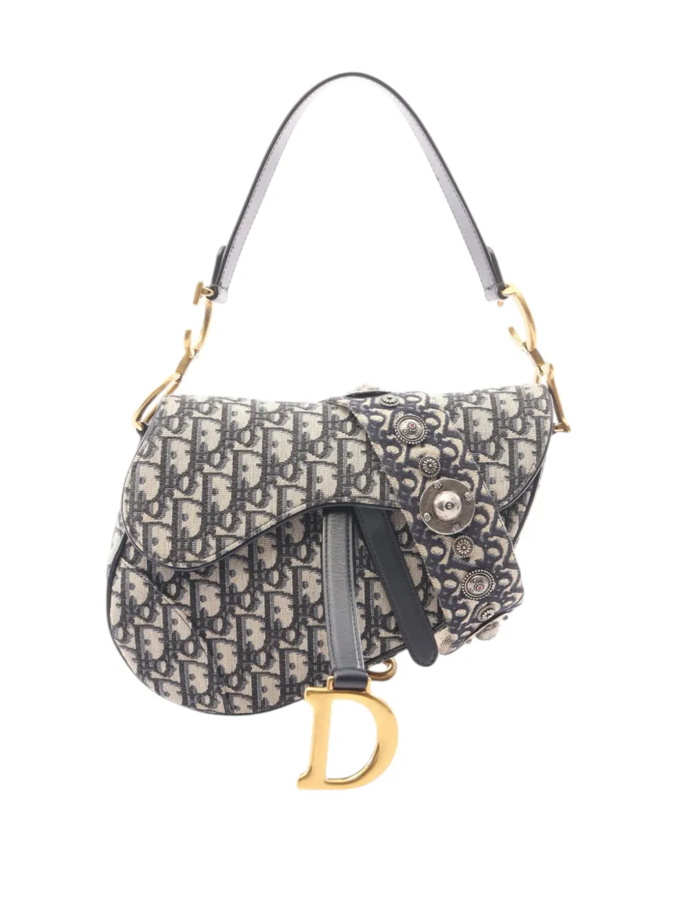 Christian Dior Pre-Owned 2000-2026 Oblique Canvas Saddle Bag satchel - Blue