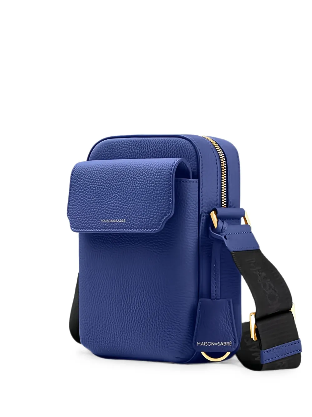 MAISON de SABRÉ grainy leather messenger bag - Blu