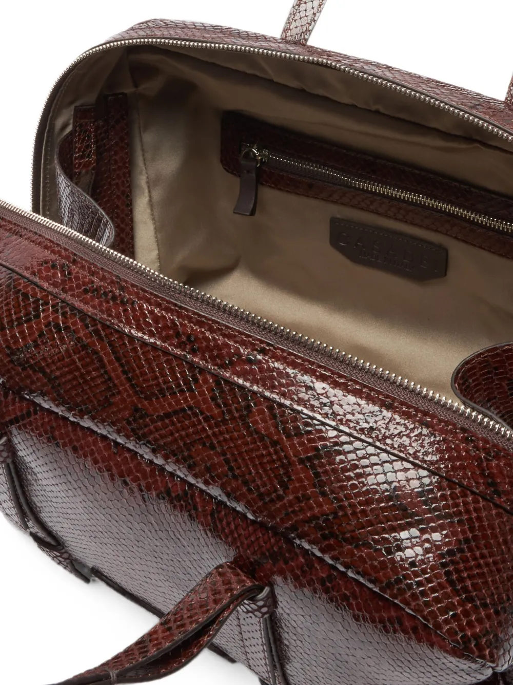 Casadei Bigli shopper met pythonprint Bruin