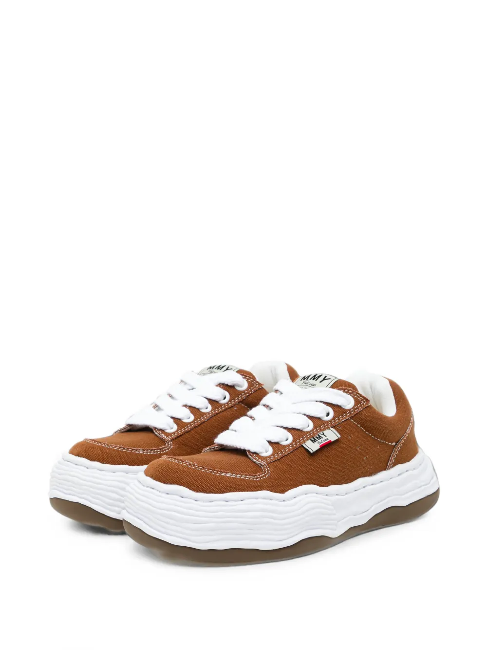Maison MIHARA YASUHIRO Canvas sneakers met vlakken Bruin