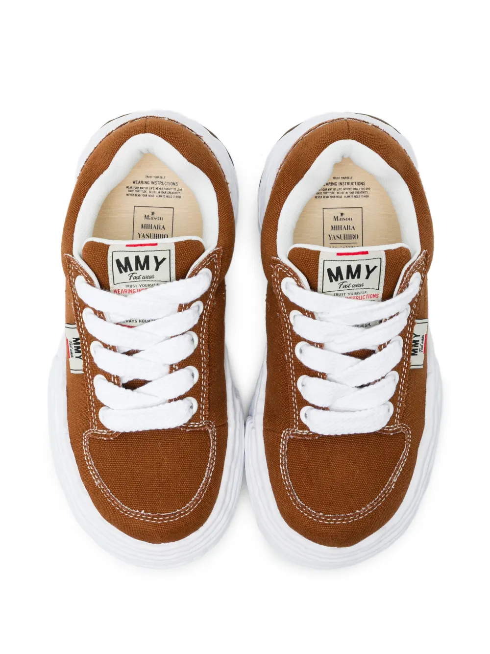 Maison MIHARA YASUHIRO Canvas sneakers met vlakken Bruin