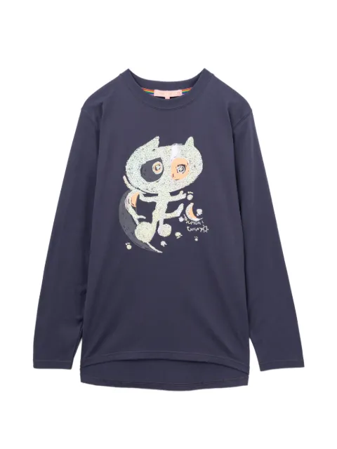 Tsumori Chisato playera manga larga bordada con lentejuelas
