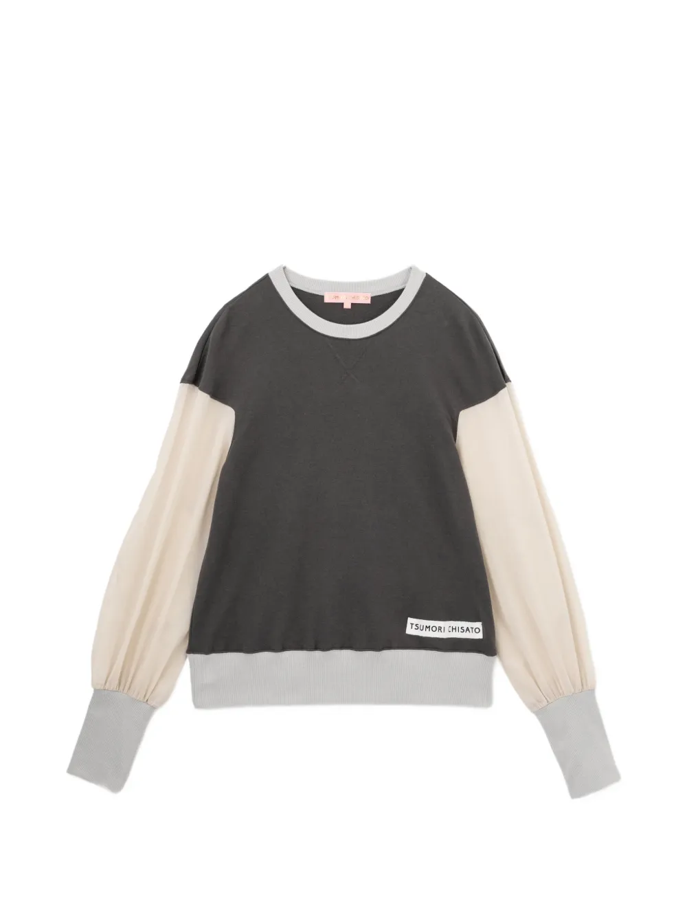 Tsumori Chisato pull à patch logo et manches bouffantes - Gris Tsumori Chisato pull à patch logo et manches bouffantes - Gris