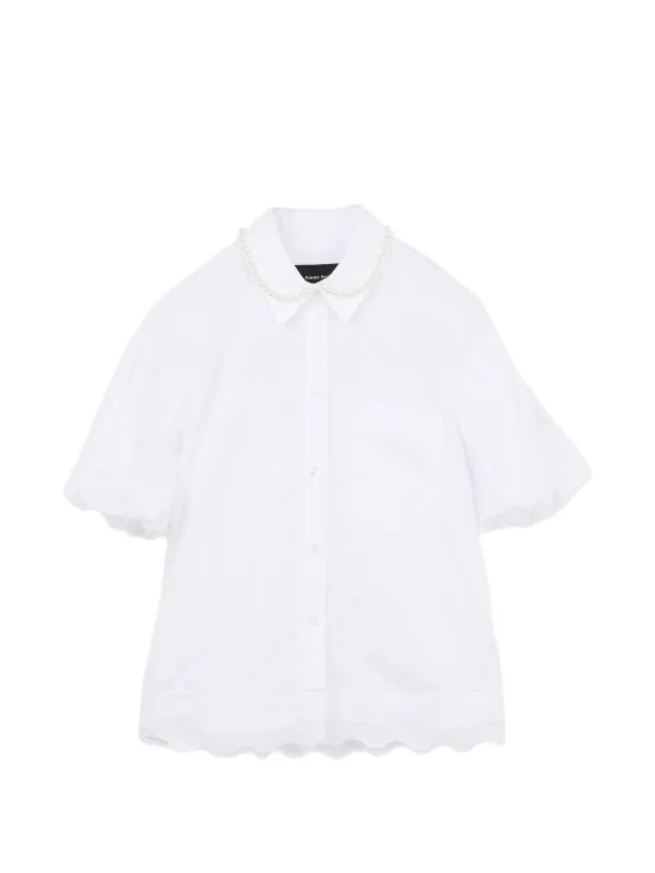 Simone Rocha Puff-sleeve Broderie-anglaise Shirt in White