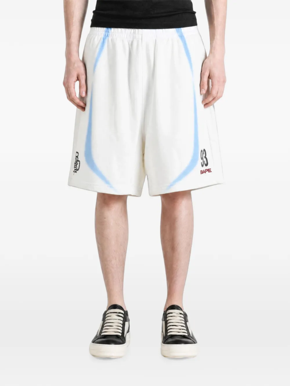 A BATHING APE Shorts met logoprint Beige