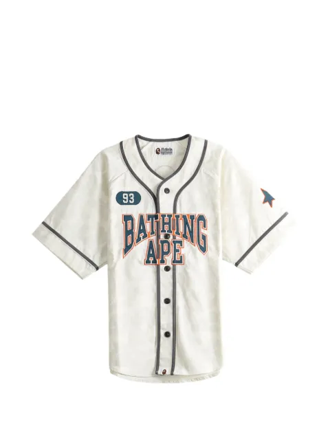 A BATHING APE® logo-patch camouflage-jacquard shirt