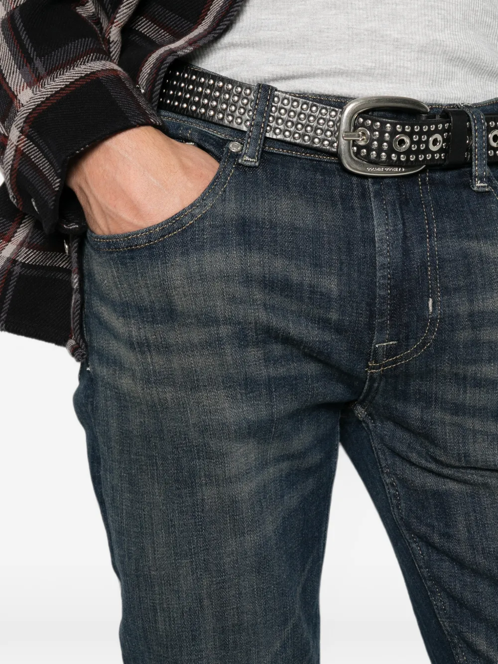 7 For All Mankind Whisker jeans met vervaagd effect Blauw