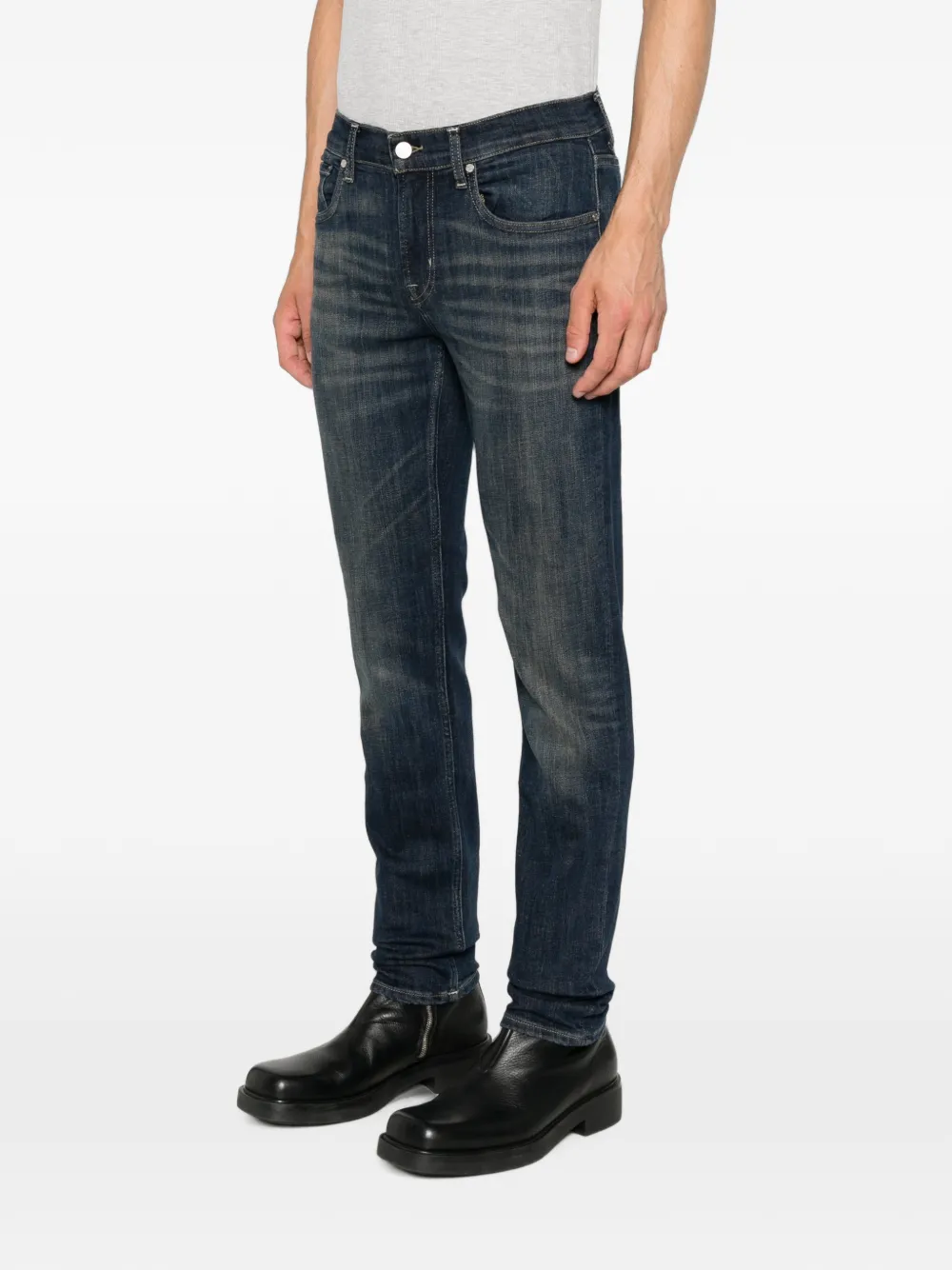 7 For All Mankind Whisker jeans met vervaagd effect Blauw