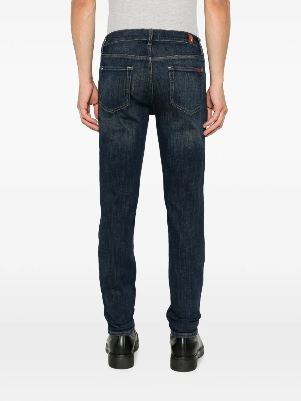 7 For All Mankind Whisker jeans met vervaagd effect Blauw