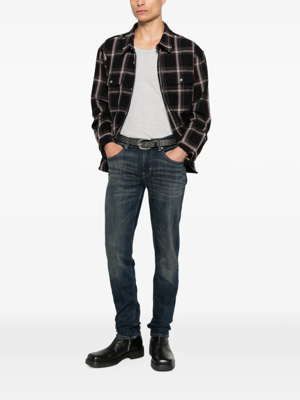 7 For All Mankind Whisker jeans met vervaagd effect Blauw