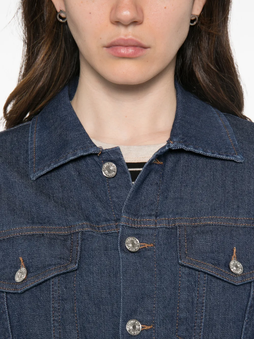 7 For All Mankind Utility denim maxi-jurk met split Blauw