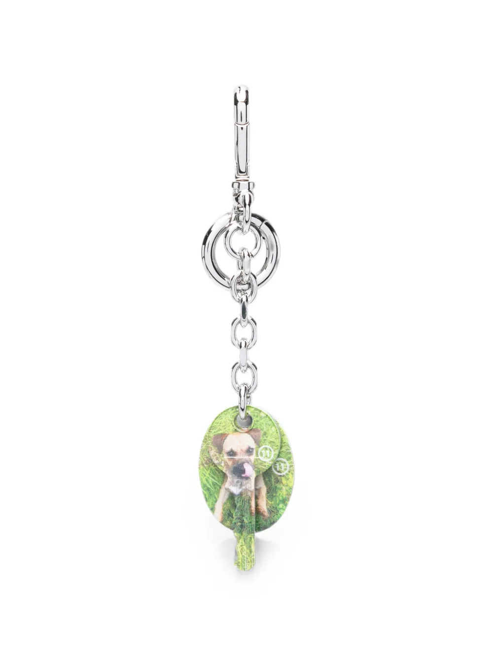 Maison Margiela dog-print keyring - Argento