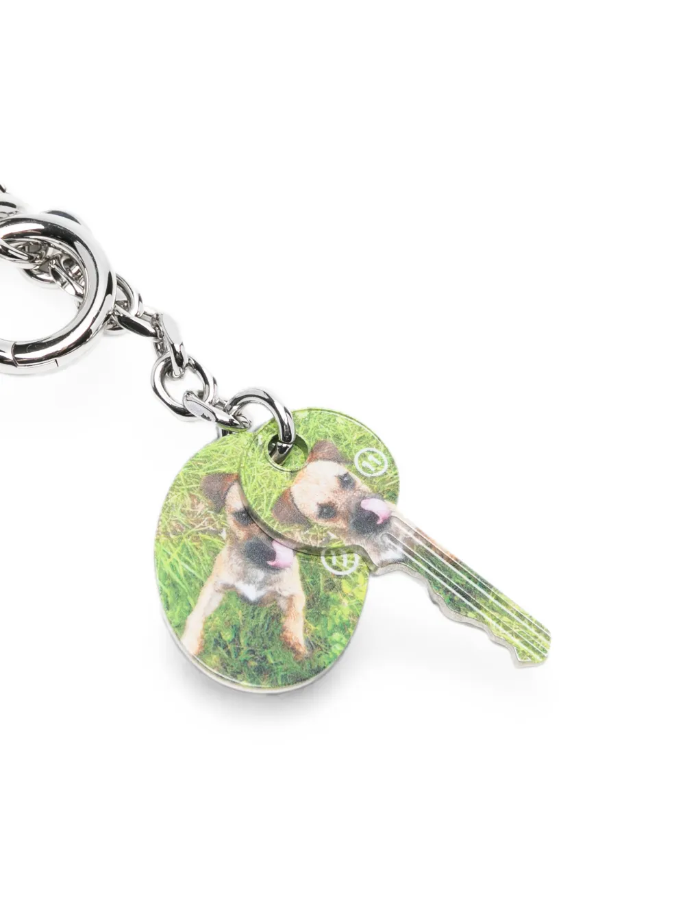 Maison Margiela Sleutelhanger met hondenprint Zilver
