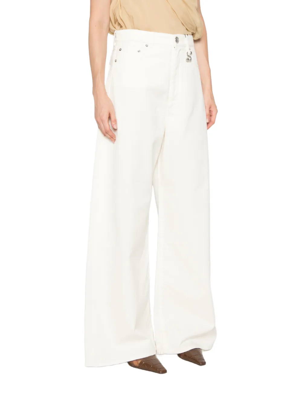 Sportmax Jeans met logopatch Wit