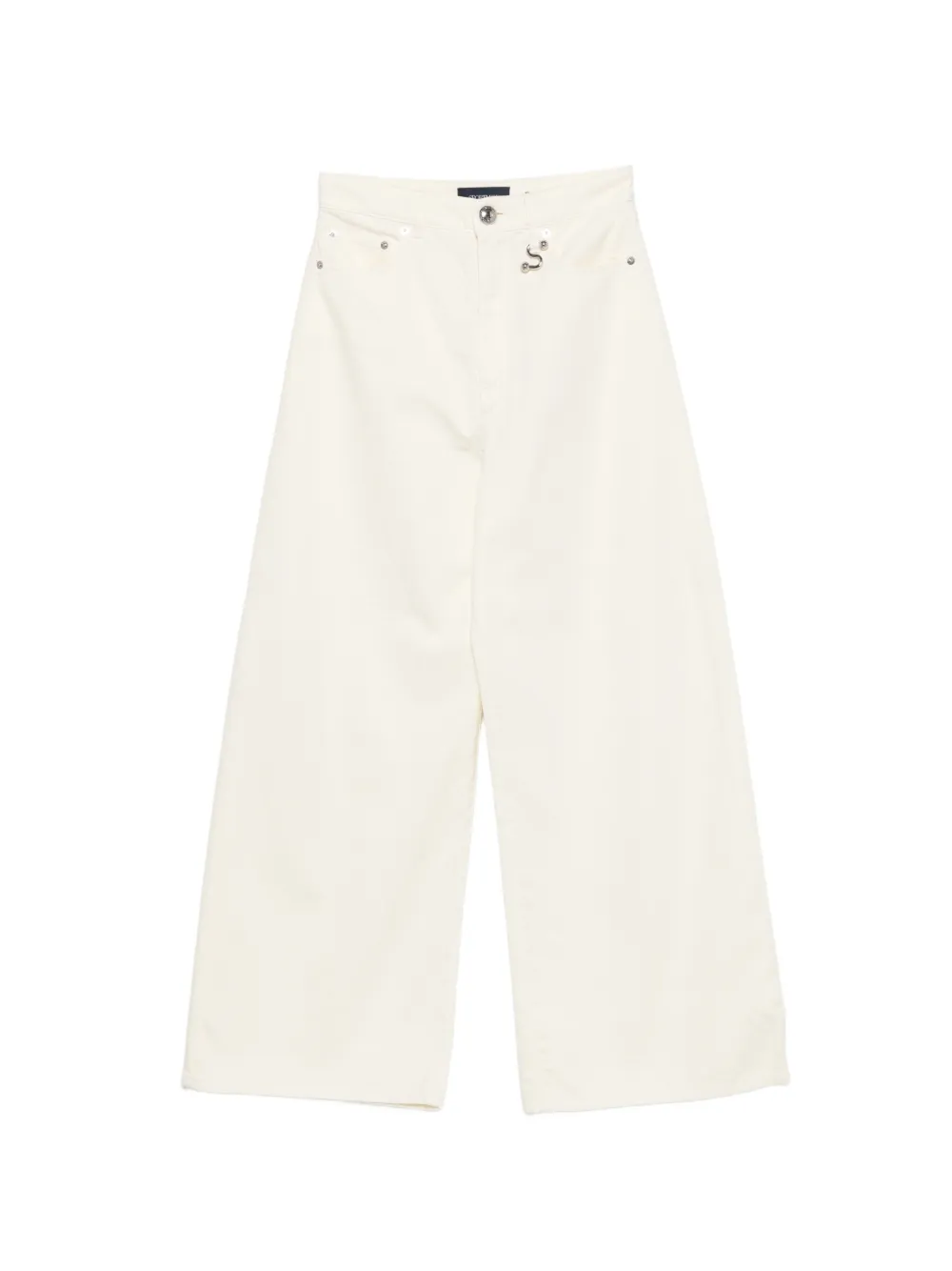 Sportmax Jeans a gamba ampia con applicazione - Bianco