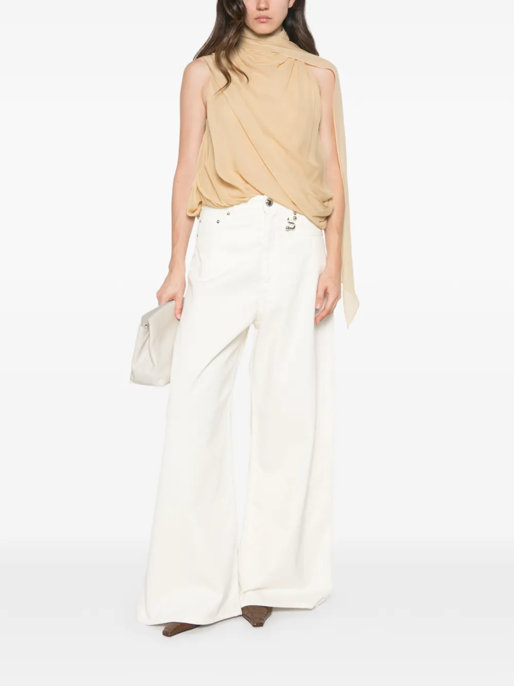 Sportmax Jeans met logopatch Wit