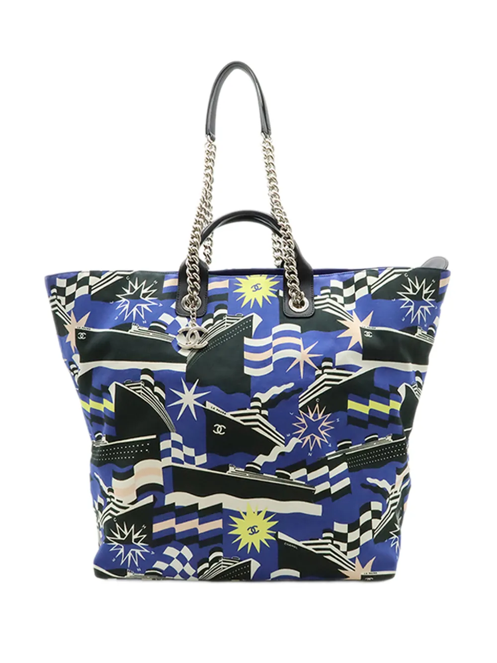 CHANEL Pre-Owned 2019 Large Canvas La Pausa Bay Shopping Tote satchel - Blu