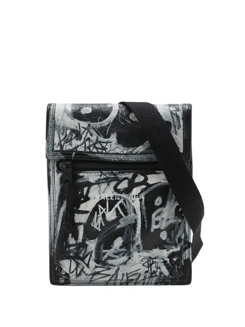 Balenciaga Pre-Owned 2018-2026 Small Lambskin Graffiti Explorer crossbody bag