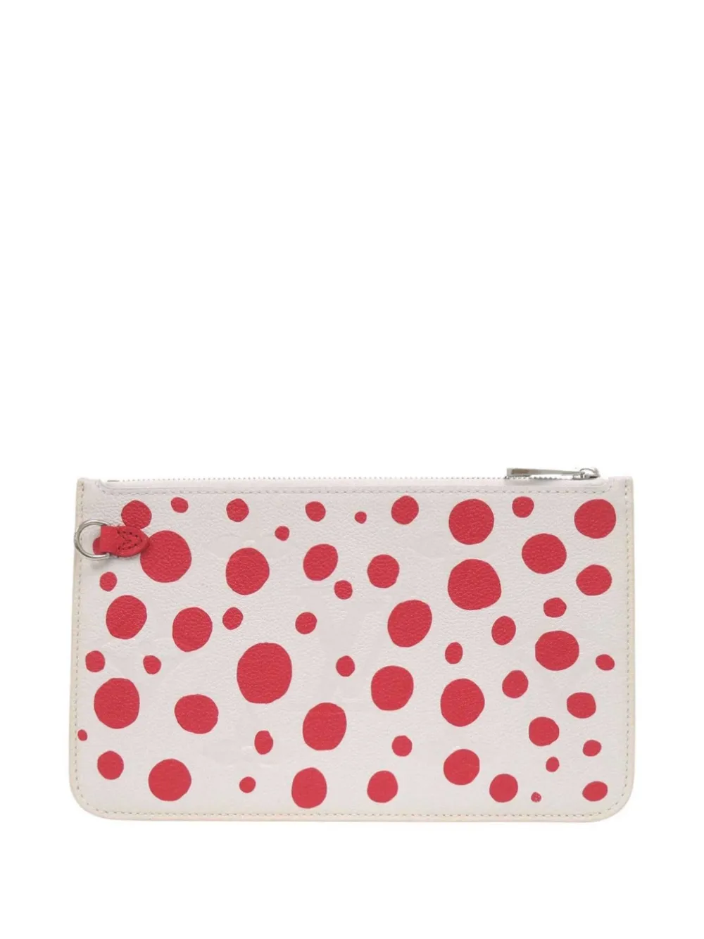 Pre-owned Louis Vuitton 2023 Yayoi Kusama Monogram Giant Empreinte Infinity Dots Neverfull Mm Pochette Clutch Bag In Red