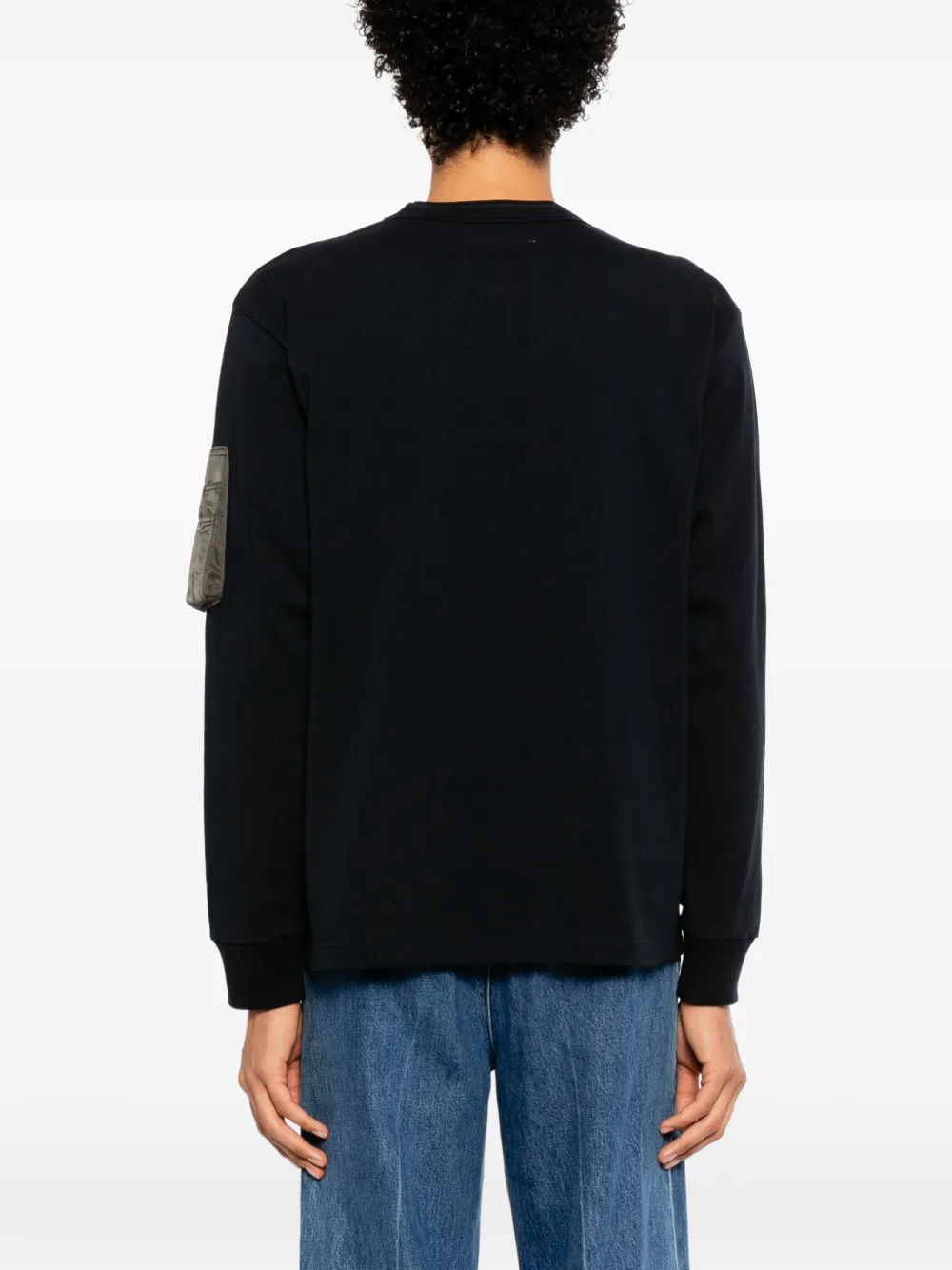 sacai T-shirt met cargozak en lange mouwen Zwart