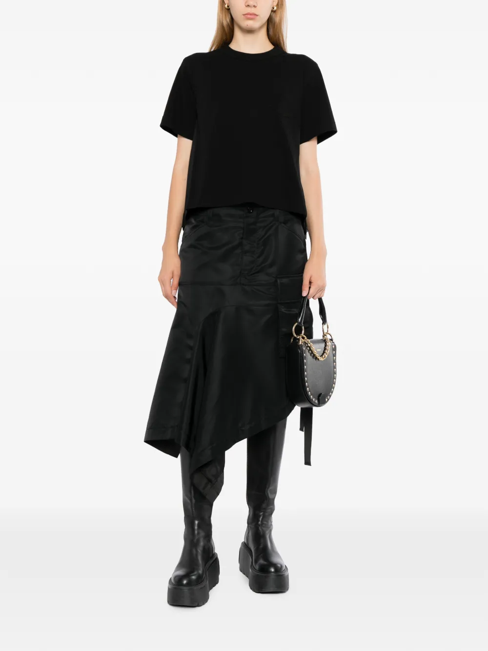 sacai T-shirt met opgestikte zak Zwart
