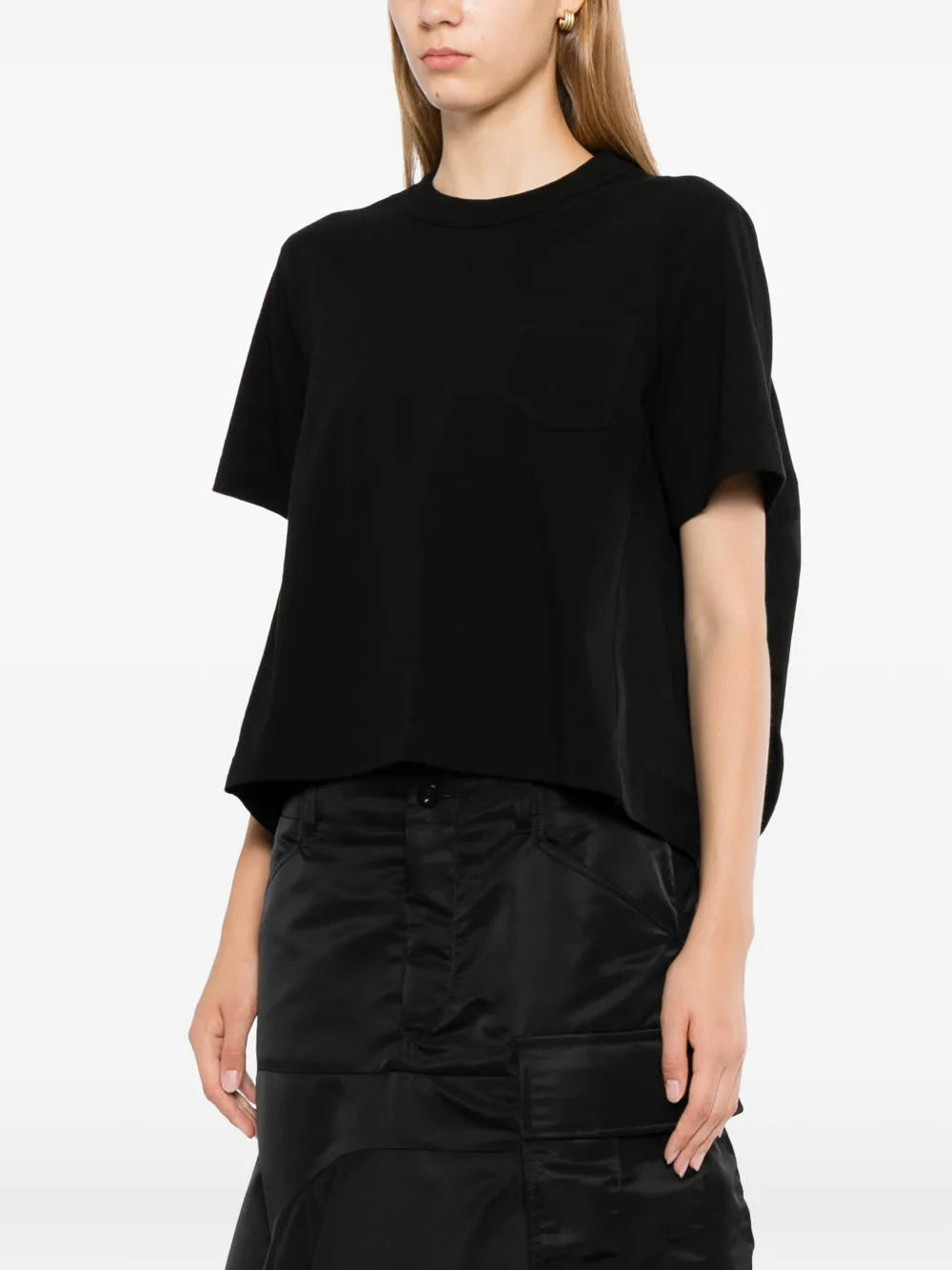 sacai T-shirt met opgestikte zak Zwart