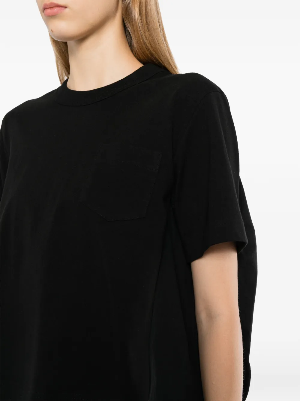 sacai T-shirt met opgestikte zak Zwart