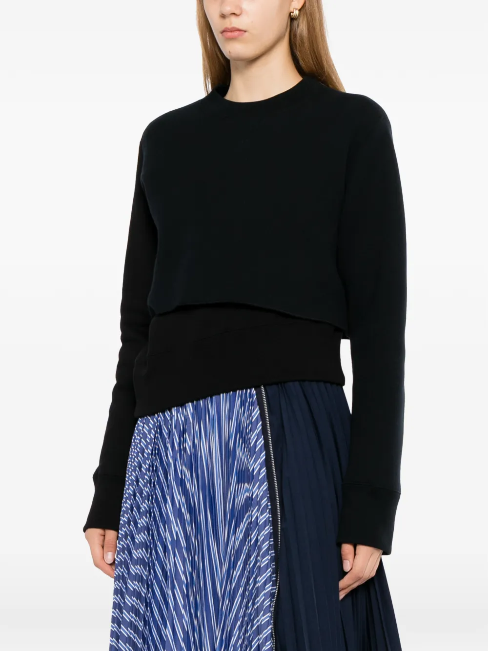 sacai Gelaagde trui met ronde hals Blauw