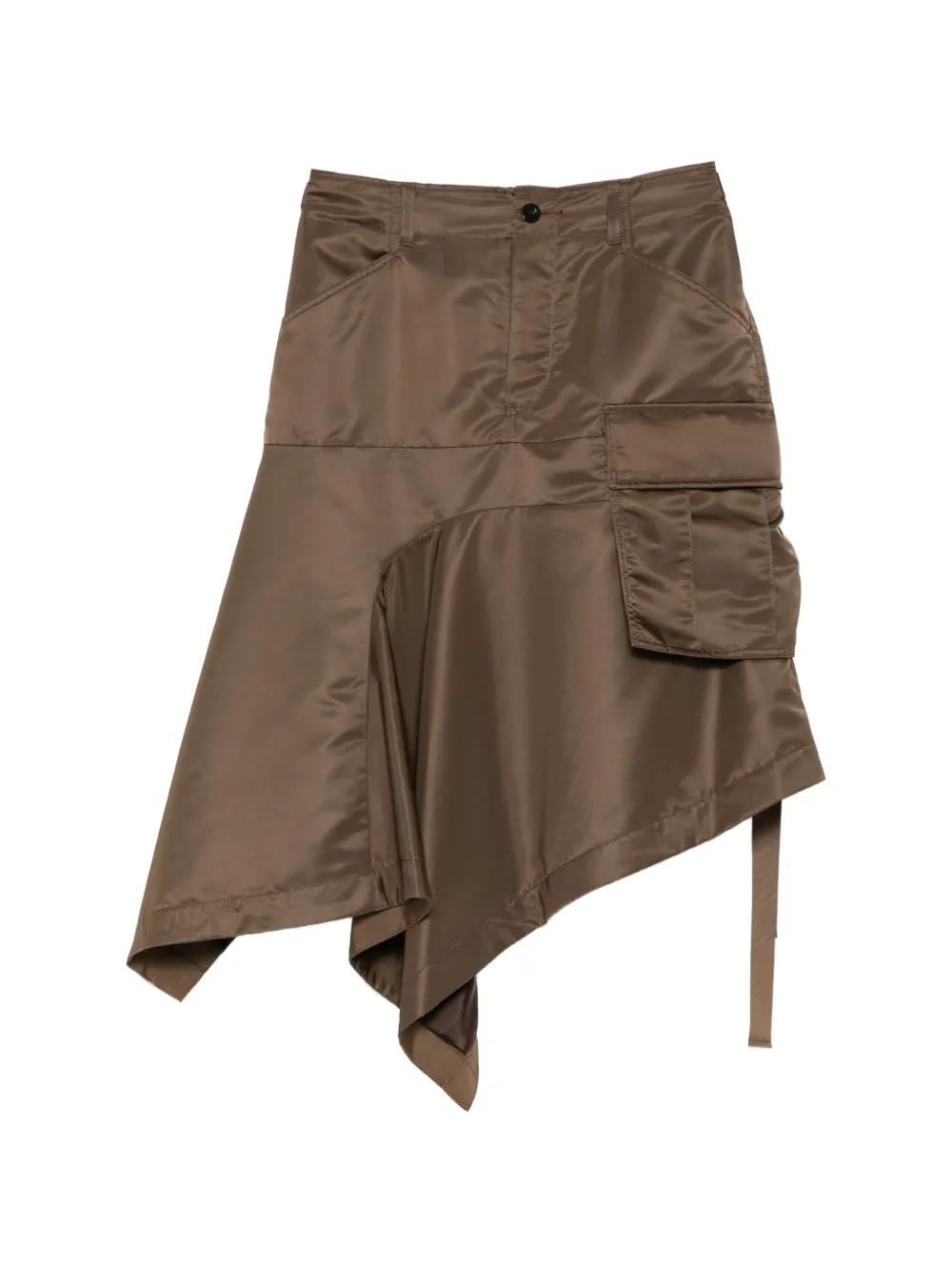 sacai Cargorock mit asymmetrischem Saum - Braun